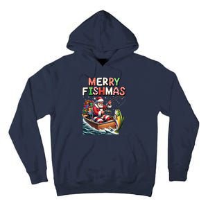 Merry Fishmas Santa Fishing Lovers Funny Fisherman Christmas Tall Hoodie