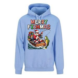 Merry Fishmas Santa Fishing Lovers Funny Fisherman Christmas Unisex Surf Hoodie