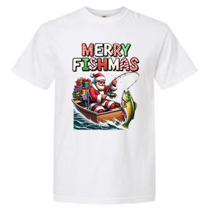 Merry Fishmas Santa Fishing Lovers Funny Fisherman Christmas Garment-Dyed Heavyweight T-Shirt