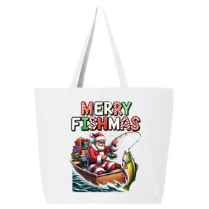 Merry Fishmas Santa Fishing Lovers Funny Fisherman Christmas 25L Jumbo Tote