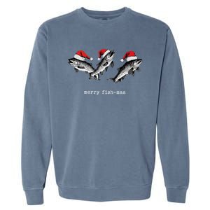 Merry Fishmas Santa Fishing Lovers Funny Fisher Christmas Meaningful Gift Garment-Dyed Sweatshirt