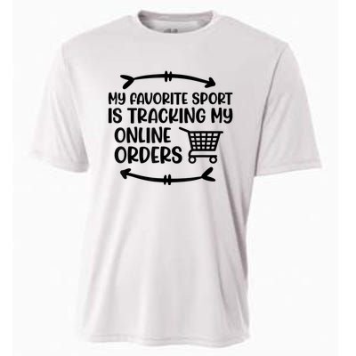 My Favorite Sport Is Tracking My Online Orders Cooling Performance Crew T-Shirt