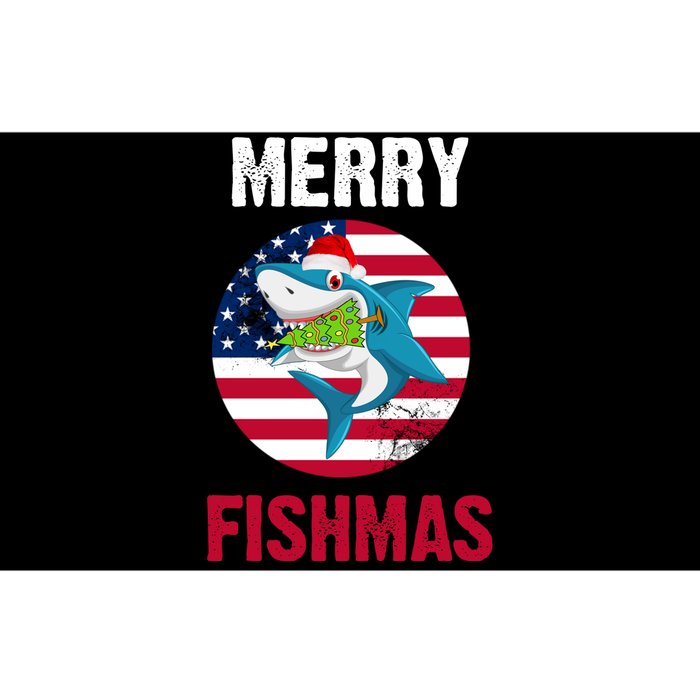 Merry Fishmas Shark America Christmas Bumper Sticker