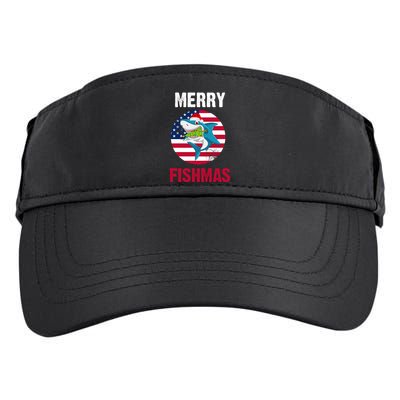 Merry Fishmas Shark America Christmas Adult Drive Performance Visor