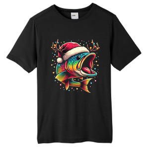 Merry Fishmas Santa Fishing Lovers Funny Fisher Christmas Cute Gift Tall Fusion ChromaSoft Performance T-Shirt