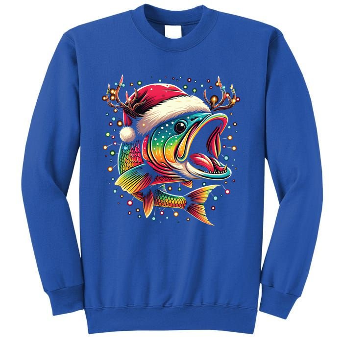 Merry Fishmas Santa Fishing Lovers Funny Fisher Christmas Cute Gift Sweatshirt