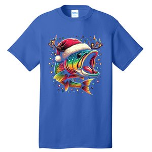 Merry Fishmas Santa Fishing Lovers Funny Fisher Christmas Cute Gift Tall T-Shirt