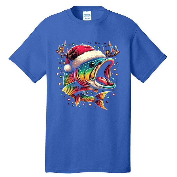 Merry Fishmas Santa Fishing Lovers Funny Fisher Christmas Cute Gift Tall T-Shirt