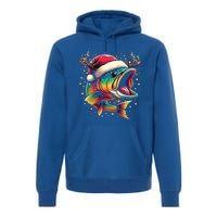 Merry Fishmas Santa Fishing Lovers Funny Fisher Christmas Cute Gift Premium Hoodie