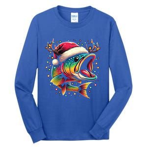 Merry Fishmas Santa Fishing Lovers Funny Fisher Christmas Cute Gift Tall Long Sleeve T-Shirt