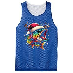 Merry Fishmas Santa Fishing Lovers Funny Fisher Christmas Cute Gift Mesh Reversible Basketball Jersey Tank