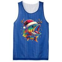 Merry Fishmas Santa Fishing Lovers Funny Fisher Christmas Cute Gift Mesh Reversible Basketball Jersey Tank