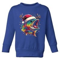 Merry Fishmas Santa Fishing Lovers Funny Fisher Christmas Cute Gift Toddler Sweatshirt