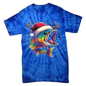 Merry Fishmas Santa Fishing Lovers Funny Fisher Christmas Cute Gift Tie-Dye T-Shirt