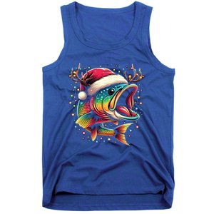 Merry Fishmas Santa Fishing Lovers Funny Fisher Christmas Cute Gift Tank Top