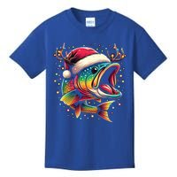 Merry Fishmas Santa Fishing Lovers Funny Fisher Christmas Cute Gift Kids T-Shirt