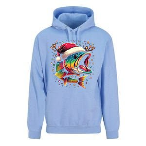 Merry Fishmas Santa Fishing Lovers Funny Fisher Christmas Cute Gift Unisex Surf Hoodie