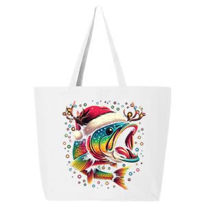 Merry Fishmas Santa Fishing Lovers Funny Fisher Christmas Cute Gift 25L Jumbo Tote