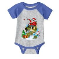 Merry Fishmas Santa Claus On Fish Christmas Tree Lights Xmas Cool Gift Infant Baby Jersey Bodysuit