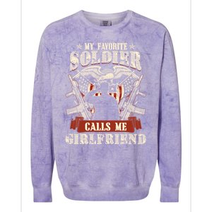 My Favorite Soldier Calls Me Friend Proud Army Family Gift Colorblast Crewneck Sweatshirt