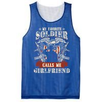 My Favorite Soldier Calls Me Friend Proud Army Family Gift Mesh Reversible Basketball Jersey Tank