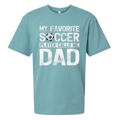 My Favorite Soccer Player Calls Me Dad Fathers Day Sueded Cloud Jersey T-Shirt