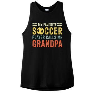 My Favorite Soccer Player Calls Me Grandpa Soccer Ladies PosiCharge Tri-Blend Wicking Tank