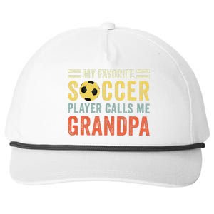 My Favorite Soccer Player Calls Me Grandpa Soccer Snapback Five-Panel Rope Hat