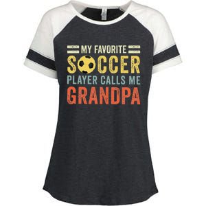 My Favorite Soccer Player Calls Me Grandpa Soccer Enza Ladies Jersey Colorblock Tee