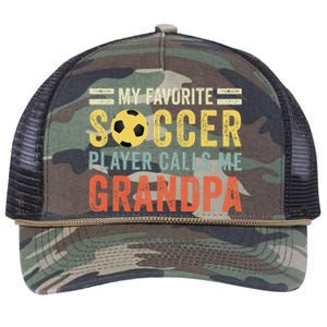 My Favorite Soccer Player Calls Me Grandpa Soccer Retro Rope Trucker Hat Cap