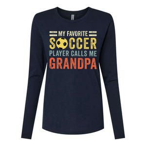 My Favorite Soccer Player Calls Me Grandpa Soccer Womens Cotton Relaxed Long Sleeve T-Shirt