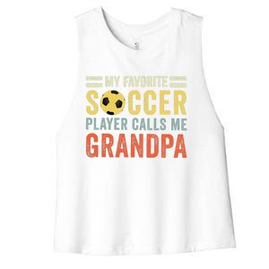 My Favorite Soccer Player Calls Me Grandpa Soccer Women's Racerback Cropped Tank