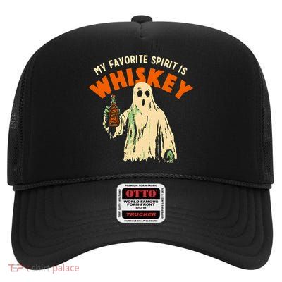 My Favorite Spirit Is Whiskey High Crown Mesh Back Trucker Hat