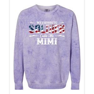 My Favorite Soldier Calls Me Mimi Gift Fathers Day Cool Gift Colorblast Crewneck Sweatshirt