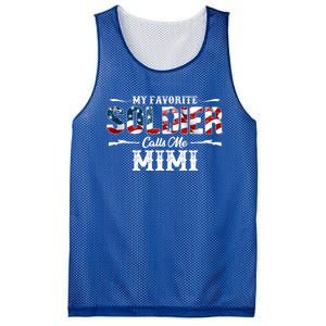 My Favorite Soldier Calls Me Mimi Gift Fathers Day Cool Gift Mesh Reversible Basketball Jersey Tank