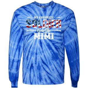 My Favorite Soldier Calls Me Mimi Gift Fathers Day Cool Gift Tie-Dye Long Sleeve Shirt