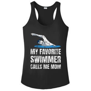 My Favorite Swimmer Calls Me Mom Mother's Day Swimming Great Gift Ladies PosiCharge Competitor Racerback Tank