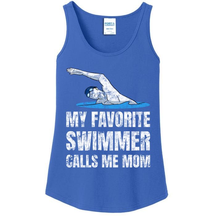 My Favorite Swimmer Calls Me Mom Mother's Day Swimming Great Gift Ladies Essential Tank