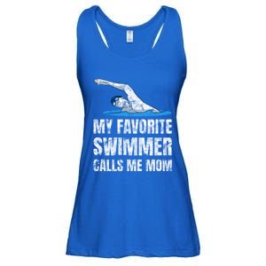 My Favorite Swimmer Calls Me Mom Mother's Day Swimming Great Gift Ladies Essential Flowy Tank