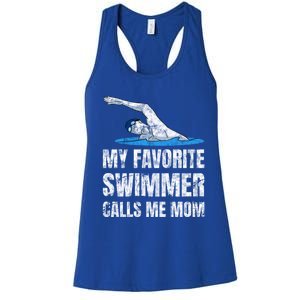 My Favorite Swimmer Calls Me Mom Mother's Day Swimming Great Gift Women's Racerback Tank