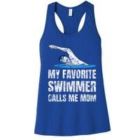 My Favorite Swimmer Calls Me Mom Mother's Day Swimming Great Gift Women's Racerback Tank