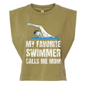 My Favorite Swimmer Calls Me Mom Mother's Day Swimming Great Gift Garment-Dyed Women's Muscle Tee