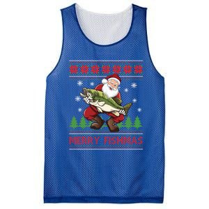 Merry Fishmas Santa Fishing Ugly Christmas Style Great Gift Mesh Reversible Basketball Jersey Tank