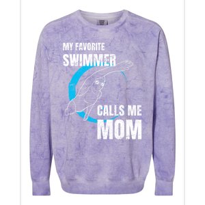 My Favorite Swimmer Calls Me Mom Swimming Mother's Day Gift Colorblast Crewneck Sweatshirt