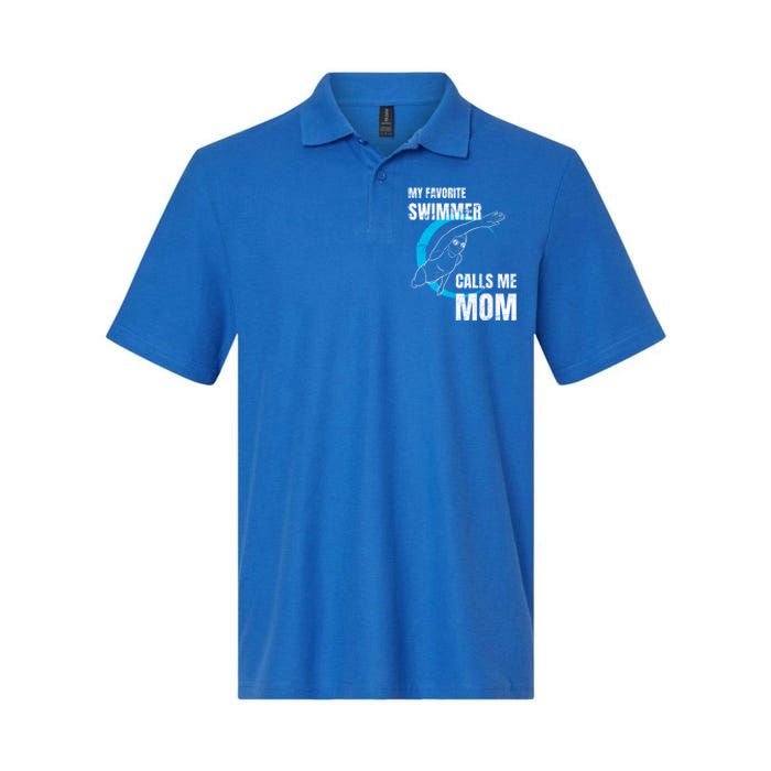 My Favorite Swimmer Calls Me Mom Swimming Mother's Day Gift Softstyle Adult Sport Polo