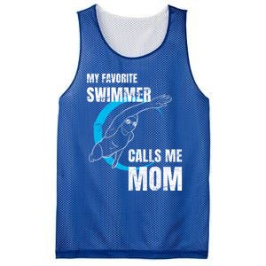 My Favorite Swimmer Calls Me Mom Swimming Mother's Day Gift Mesh Reversible Basketball Jersey Tank