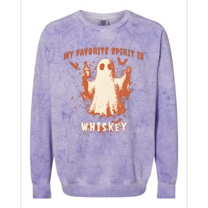 My Favorite Spirit Is Whiskey Halloween Colorblast Crewneck Sweatshirt