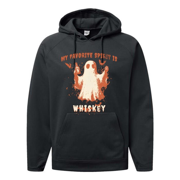 My Favorite Spirit Is Whiskey Halloween Performance Fleece Hoodie