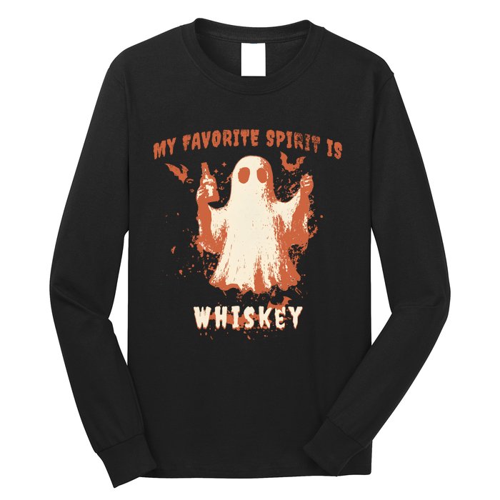 My Favorite Spirit Is Whiskey Halloween Long Sleeve Shirt