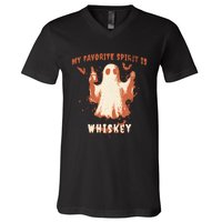 My Favorite Spirit Is Whiskey Halloween V-Neck T-Shirt